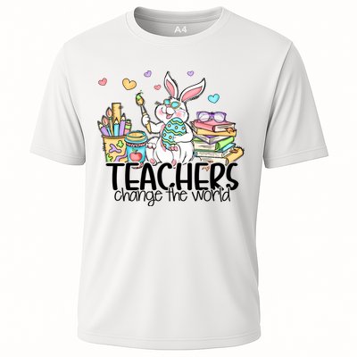 Cute Bunny Teachers Change The World Easter Day Performance Shirt