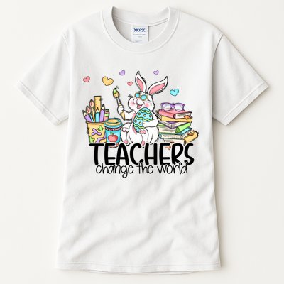 Cute Bunny Teachers Change The World Easter Day Tall T-Shirt