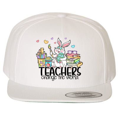Cute Bunny Teachers Change The World Easter Day Wool Snapback Cap