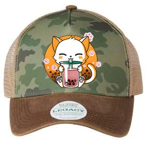 Cat Boba Tea Bubble Tea Anime Kawaii Neko Gifts Girl Teens Legacy Tie Dye Trucker Hat