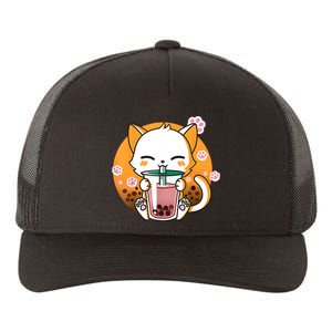 Cat Boba Tea Bubble Tea Anime Kawaii Neko Gifts Girl Teens Yupoong Adult 5-Panel Trucker Hat