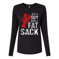 Crawfish Boil Tee Funny Just A Guy With A Fat Sack Crawfish Womens Cotton Relaxed Long Sleeve T-Shirt