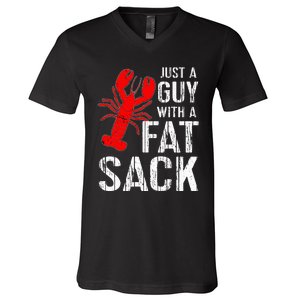 Crawfish Boil Tee Funny Just A Guy With A Fat Sack Crawfish V-Neck T-Shirt