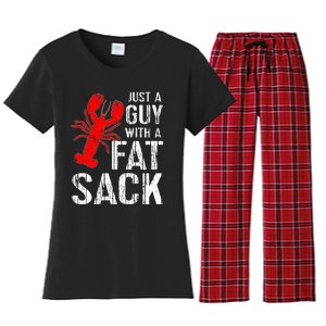 Crawfish Boil Tee Funny Just A Guy With A Fat Sack Crawfish Women's Flannel Pajama Set