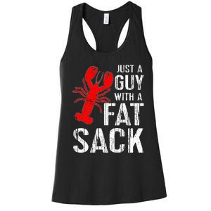 Crawfish Boil Tee Funny Just A Guy With A Fat Sack Crawfish Women's Racerback Tank