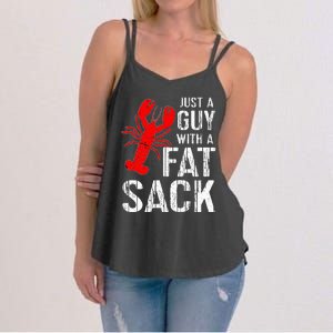 Crawfish Boil Tee Funny Just A Guy With A Fat Sack Crawfish Women's Strappy Tank