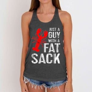 Crawfish Boil Tee Funny Just A Guy With A Fat Sack Crawfish Women's Knotted Racerback Tank