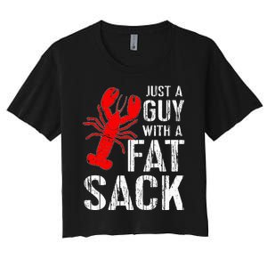 Crawfish Boil Tee Funny Just A Guy With A Fat Sack Crawfish Women's Crop Top Tee