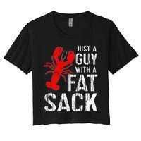 Crawfish Boil Tee Funny Just A Guy With A Fat Sack Crawfish Women's Crop Top Tee