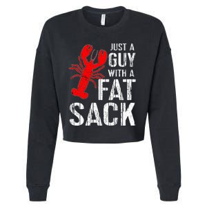 Crawfish Boil Tee Funny Just A Guy With A Fat Sack Crawfish Cropped Pullover Crew