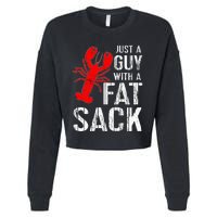 Crawfish Boil Tee Funny Just A Guy With A Fat Sack Crawfish Cropped Pullover Crew