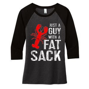 Crawfish Boil Tee Funny Just A Guy With A Fat Sack Crawfish Women's Tri-Blend 3/4-Sleeve Raglan Shirt