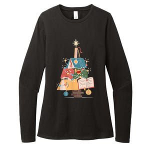 Christmas Book Tree Funny Gift Funny Gift Womens CVC Long Sleeve Shirt