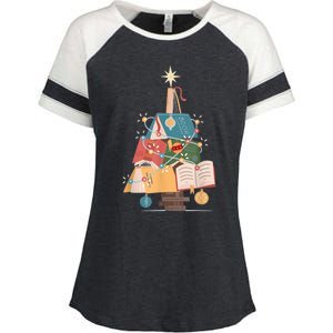 Christmas Book Tree Funny Gift Funny Gift Enza Ladies Jersey Colorblock Tee