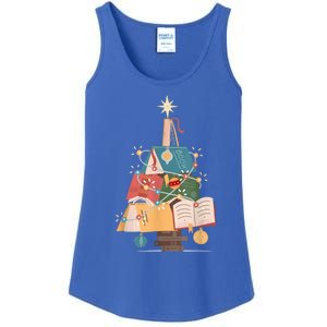 Christmas Book Tree Funny Gift Funny Gift Ladies Essential Tank