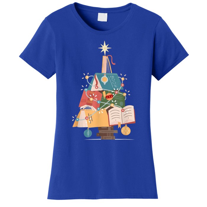 Christmas Book Tree Funny Gift Funny Gift Women's T-Shirt