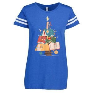 Christmas Book Tree Funny Gift Funny Gift Enza Ladies Jersey Football T-Shirt