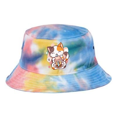 Cat Boba Tea Bubble Tea Anime Kawaii Neko Tie Dye Newport Bucket Hat