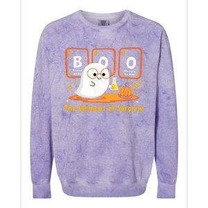 Chemistry Boo The Element Of Surprise Halloween Cute Chemist Colorblast Crewneck Sweatshirt