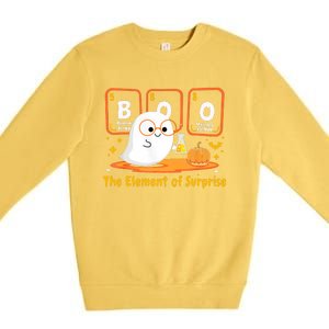 Chemistry Boo The Element Of Surprise Halloween Cute Chemist Premium Crewneck Sweatshirt