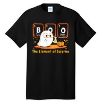 Chemistry Boo The Element Of Surprise Halloween Cute Chemist Tall T-Shirt