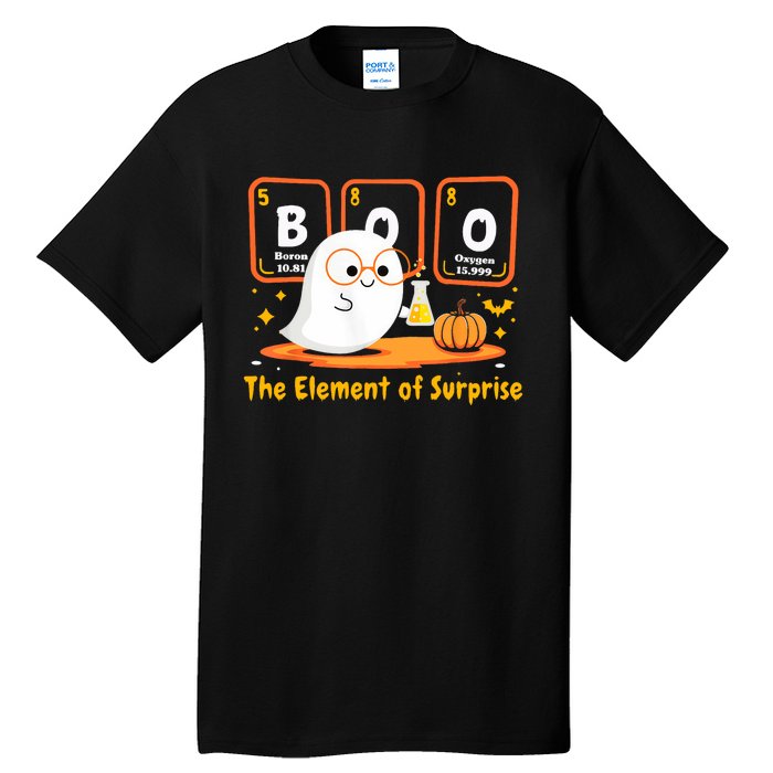 Chemistry Boo The Element Of Surprise Halloween Cute Chemist Tall T-Shirt