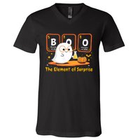 Chemistry Boo The Element Of Surprise Halloween Cute Chemist V-Neck T-Shirt