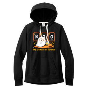 Chemistry Boo The Element Of Surprise Halloween Cute Chemist Women's Fleece Hoodie