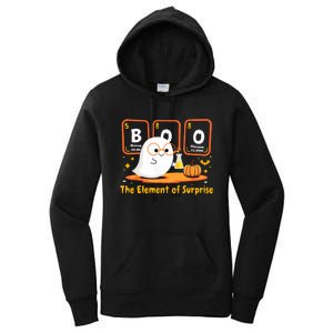 Chemistry Boo The Element Of Surprise Halloween Cute Chemist Women's Pullover Hoodie