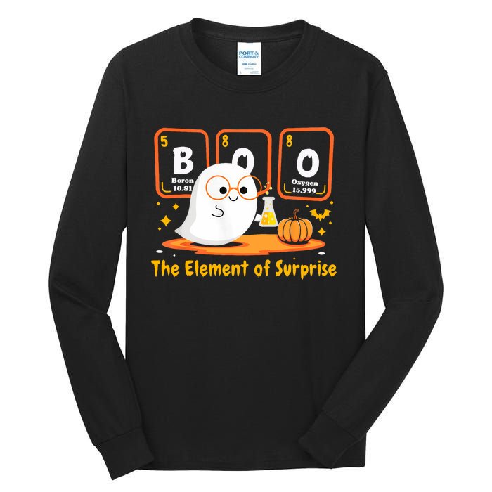 Chemistry Boo The Element Of Surprise Halloween Cute Chemist Tall Long Sleeve T-Shirt