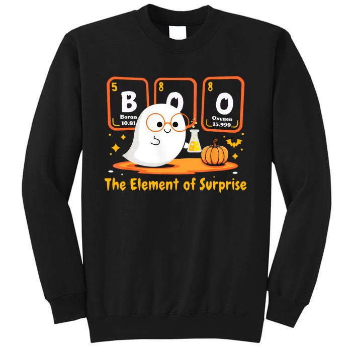 Chemistry Boo The Element Of Surprise Halloween Cute Chemist Tall Sweatshirt