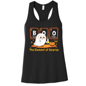 Chemistry Boo The Element Of Surprise Halloween Cute Chemist Women's Racerback Tank