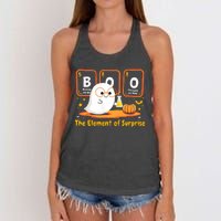 Chemistry Boo The Element Of Surprise Halloween Cute Chemist Women's Knotted Racerback Tank