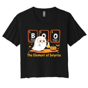 Chemistry Boo The Element Of Surprise Halloween Cute Chemist Women's Crop Top Tee