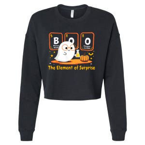 Chemistry Boo The Element Of Surprise Halloween Cute Chemist Cropped Pullover Crew