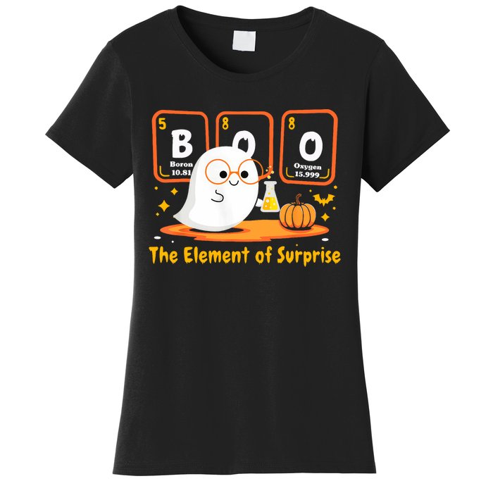 Chemistry Boo The Element Of Surprise Halloween Cute Chemist Women's T-Shirt