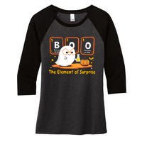 Chemistry Boo The Element Of Surprise Halloween Cute Chemist Women's Tri-Blend 3/4-Sleeve Raglan Shirt