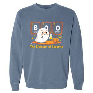 Chemistry Boo The Element Of Surprise Halloween Cute Chemist Garment-Dyed Sweatshirt