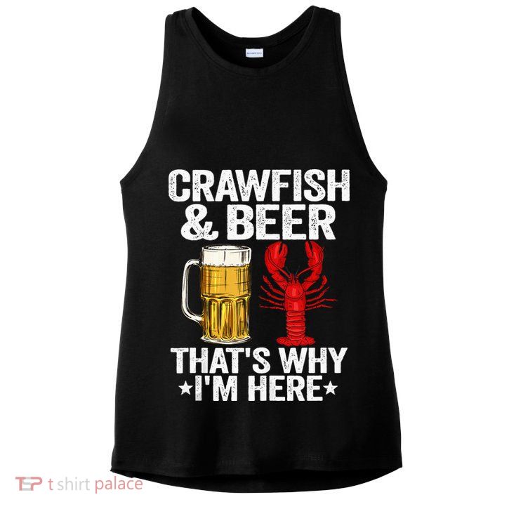Crawfish & Beer Thats Why Im Here Crayfish Daddy Crawfish Ladies PosiCharge Tri-Blend Wicking Tank