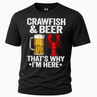 Crawfish & Beer Thats Why Im Here Crayfish Daddy Crawfish Cooling Performance Crew T-Shirt