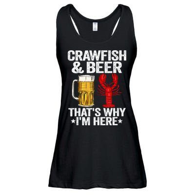 Crawfish & Beer Thats Why Im Here Crayfish Daddy Crawfish Ladies Essential Flowy Tank