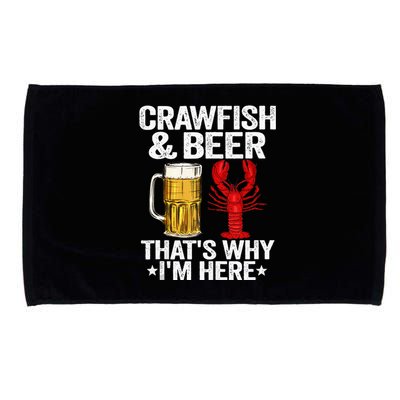 Crawfish & Beer Thats Why Im Here Crayfish Daddy Crawfish Microfiber Hand Towel