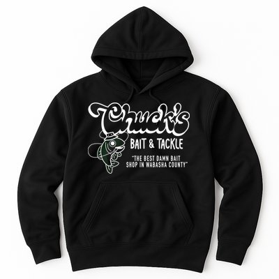 Chuck's Bait & Tackle The Best Damn Bait Shop In Wabsha Country Fishing Father's Day Hoodie