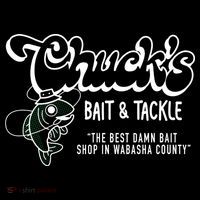 Chuck's Bait & Tackle The Best Damn Bait Shop In Wabsha Country Fishing Father's Day Tall T-Shirt
