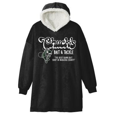 Chuck's Bait & Tackle The Best Damn Bait Shop In Wabsha Country Fishing Father's Day Hooded Wearable Blanket
