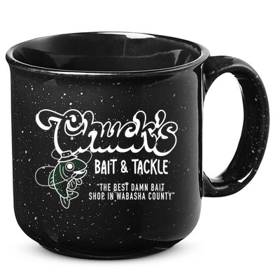 Chuck's Bait & Tackle The Best Damn Bait Shop In Wabsha Country Fishing Father's Day 15oz Campfire Ceramic Mug