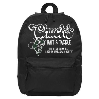 Chuck's Bait & Tackle The Best Damn Bait Shop In Wabsha Country Fishing Father's Day 16 in Basic Backpack