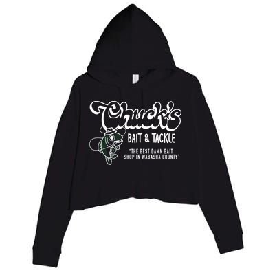 Chuck's Bait & Tackle The Best Damn Bait Shop In Wabsha Country Fishing Father's Day Crop Fleece Hoodie