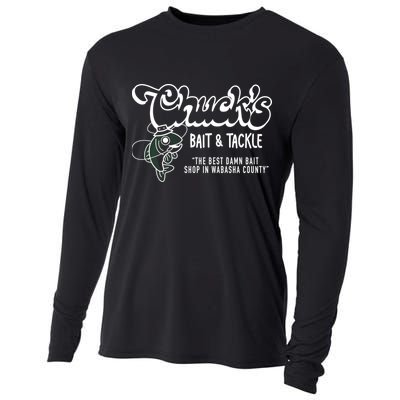 Chuck's Bait & Tackle The Best Damn Bait Shop In Wabsha Country Fishing Father's Day Cooling Performance Long Sleeve Crew