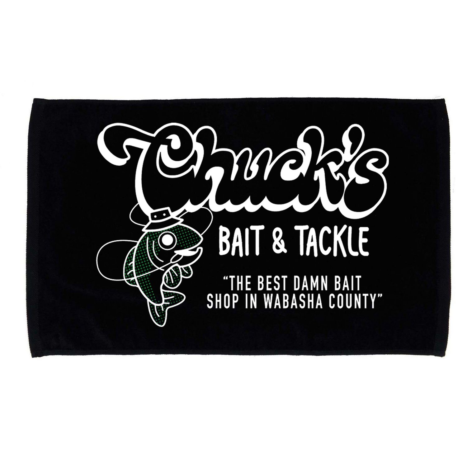 Chuck's Bait & Tackle The Best Damn Bait Shop In Wabsha Country Fishing Father's Day Microfiber Hand Towel